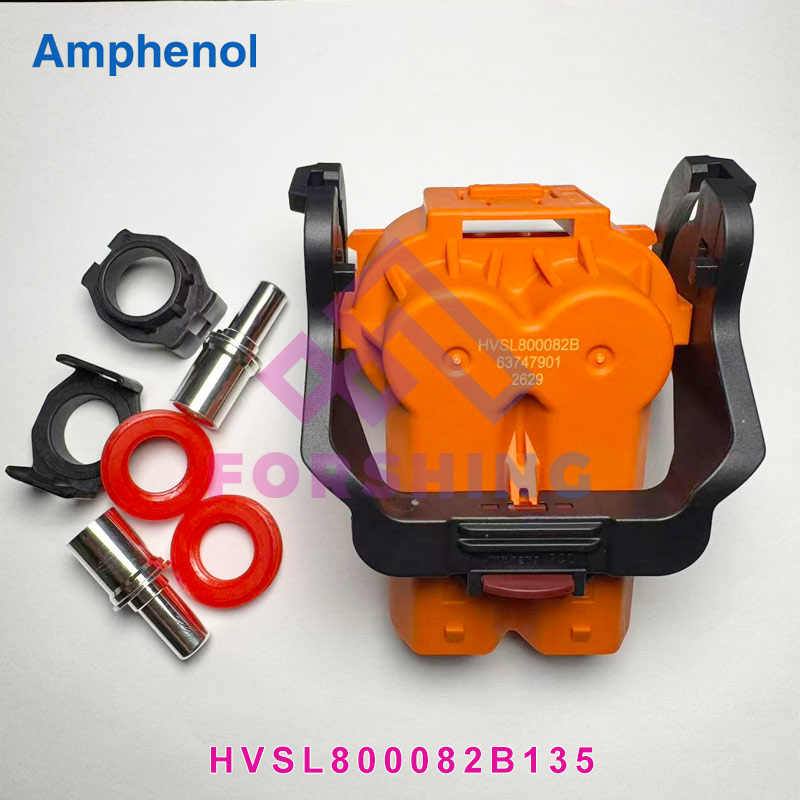 Amphenol HVSL800082B135 2-pole right-angle high voltage EV connector 1000V 180A